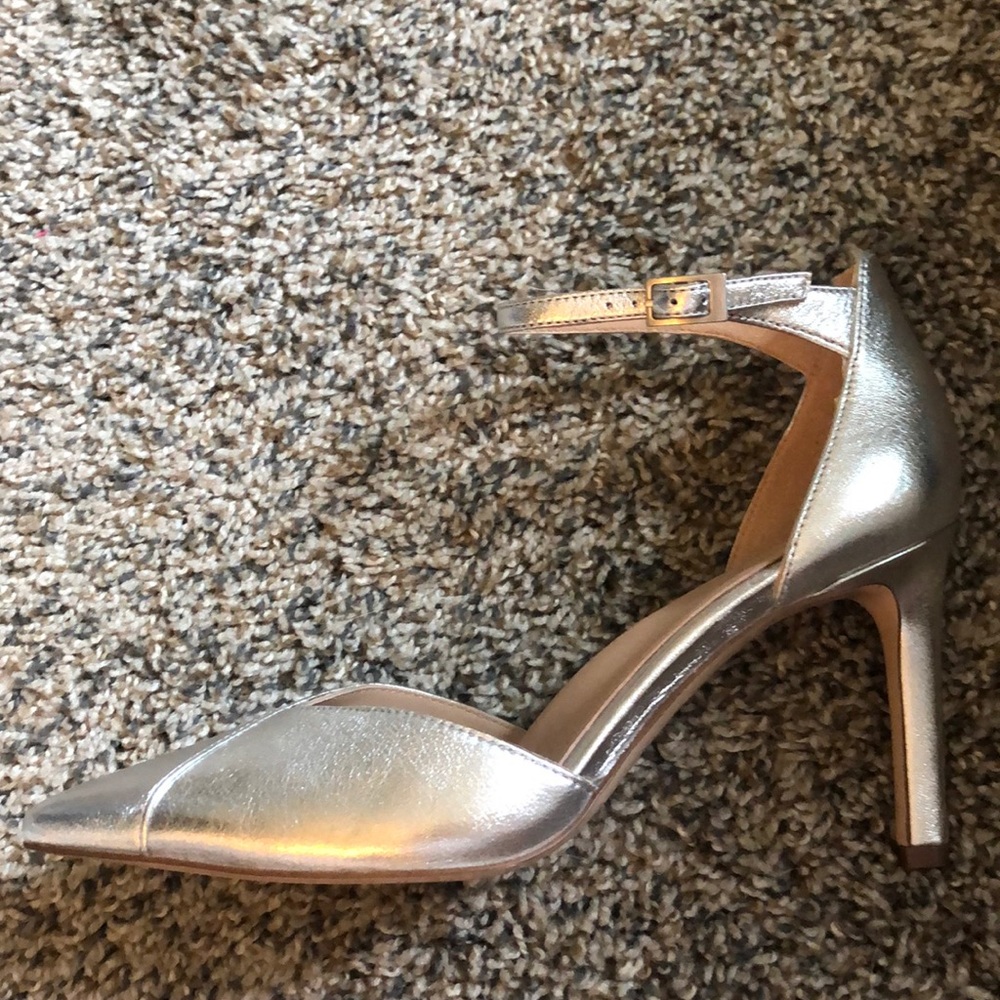 Metallic Silver Heels